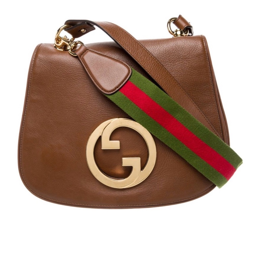 Gucci Tan Leather Shoulder Bag with Gold Logo - Picture 6 of 10